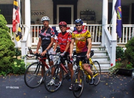 Tom, Patty and Chad infront of my brother's (Barry) house before our Rock Creek ride.